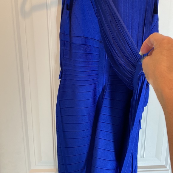 Herve Leger Blue Leilei Fringe Dress - Picture 10 of 16